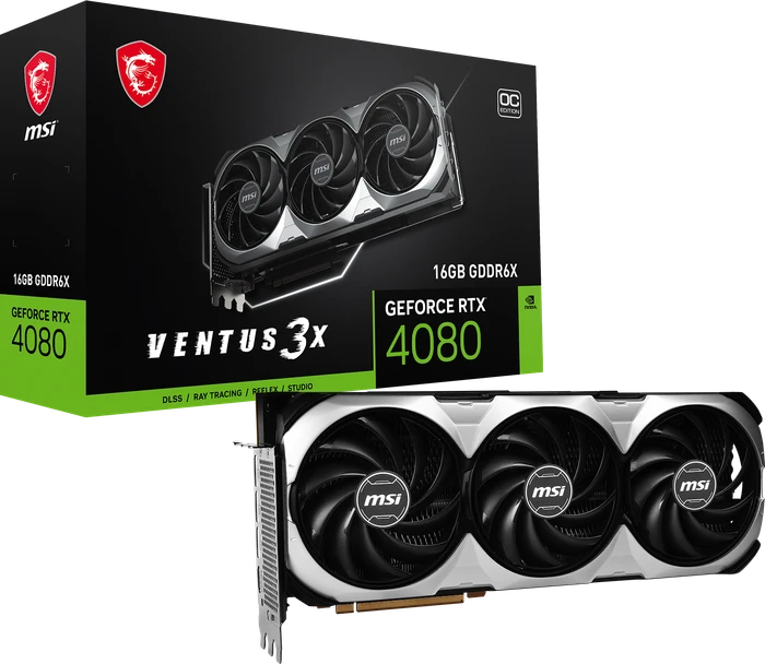 MSI GeForce RTX 4080 Ventus 3X 16G OC, 16GB GDDR6X, HDMI, 3x DP