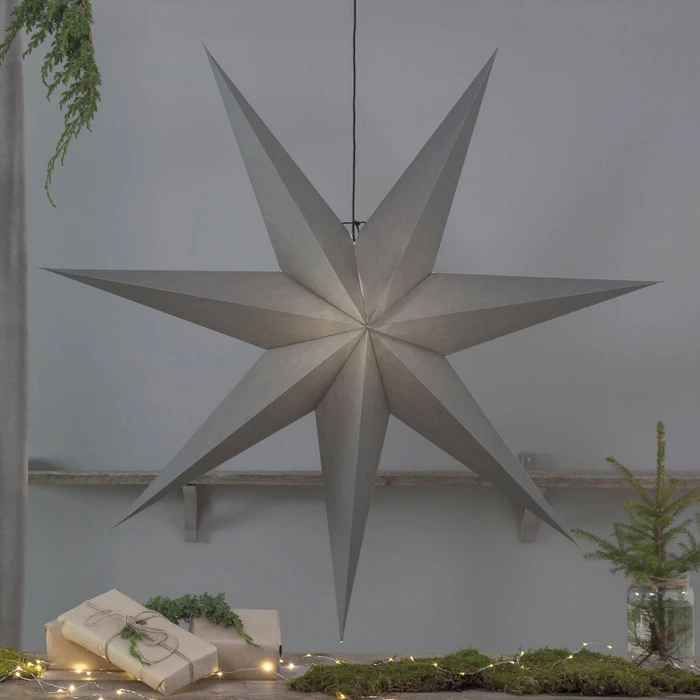 Star Trading Ozen Papierstern 140cm hängend grau 1x E27