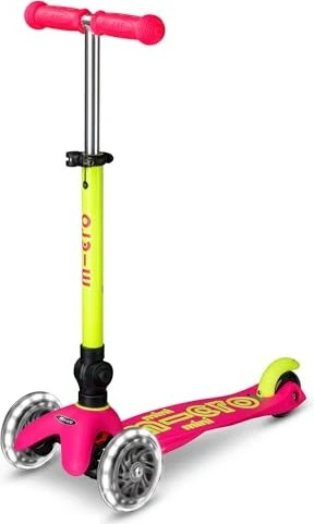 Micro Mini Micro Deluxe Foldable LED Kickboard flamingo yellow
