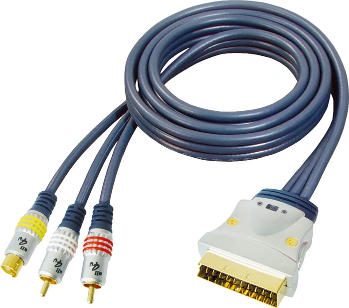 All4u BBVS7 SCART + S-Video + Composite Audio Kabel blau 3m
