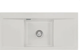 systemceram Mera Middle Einbau Becken rechts mit Ablauffernbedienung alu