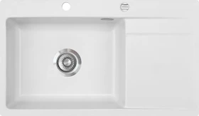 systemceram Stema 86 SL F Einbau Becken links mit Ablauffernbedienung satin