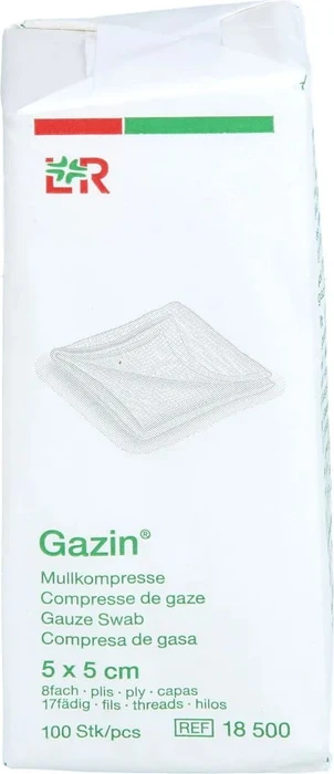 Lohmann & Rauscher Gazin Mullkompresse unsteril 8-fach, 5 x 5cm, 100 Stück
