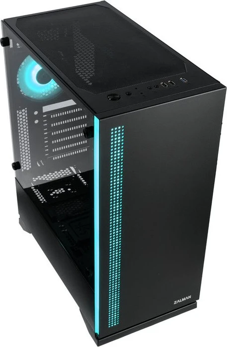 Zalman S5, schwarz, Glasfenster