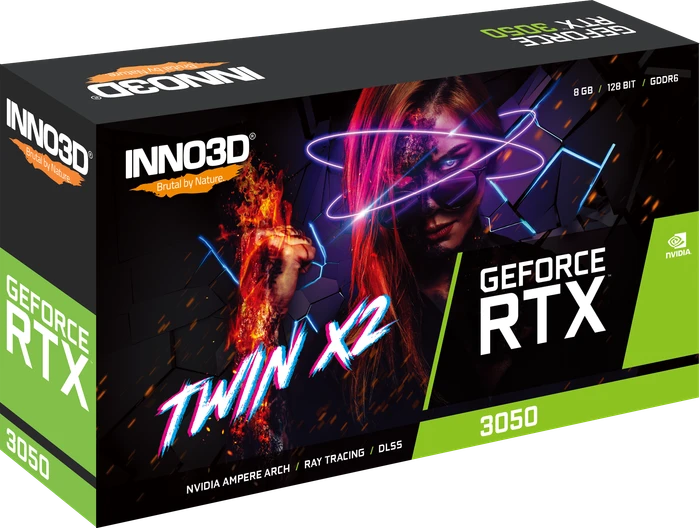 INNO3D GeForce RTX 3050 Twin X2, 8GB GDDR6, HDMI, 3x DP