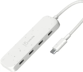 j5create Eco-Friendly 4-in-1 USB-C Hub weiß, 4x USB-C 3.1, USB-C 3.1 [Stecker] (JCH345EW)