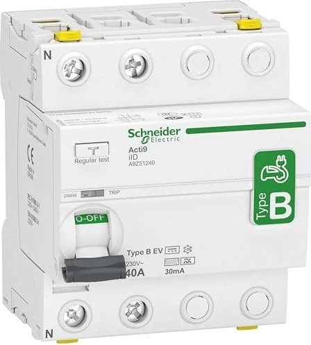 Schneider Electric Fehlerstrom-Schutzschalter Elektroladestation iID 2P 40A Typ B-EV 30mA