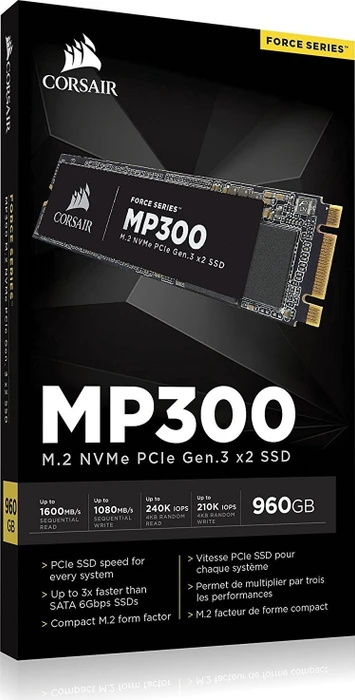 Corsair Force Series MP300 960GB, M.2 2280 / B-M-Key / PCIe 3.0 x2