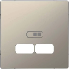 Merten System Design Zentralplatte für USB Ladestation-Einsatz, Nickelmetallic
