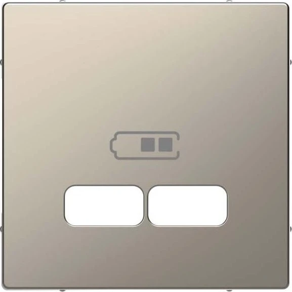 Merten System Design Zentralplatte für USB Ladestation-Einsatz, Nickelmetallic