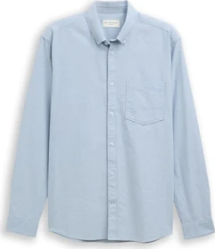 Tom Tailor Regular Fit Logo-Stickerei Hemd langarm light blue white chambray (Herren)