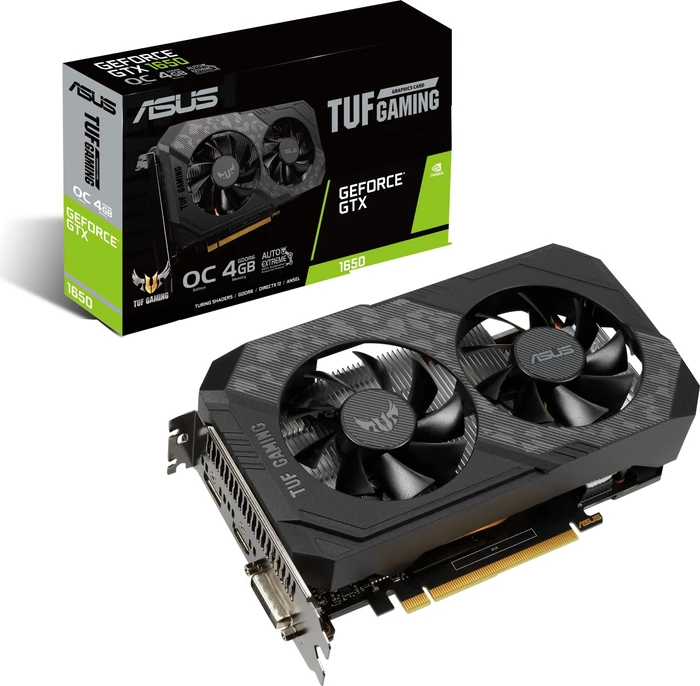 ASUS TUF Gaming GeForce GTX 1650 OC, TUF-GTX1650-O4GD6-GAMING, 4GB GDDR6, DVI, HDMI, DP