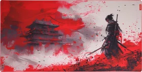 Marvo Monka Zowa XXL Gaming Mousepad, 1200x600mm, Samurai-Motiv rot/schwarz