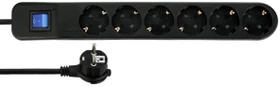 REV Ritter ICE Steckdosenleiste mit Schalter, 6-fach, 1.4m, schwarz