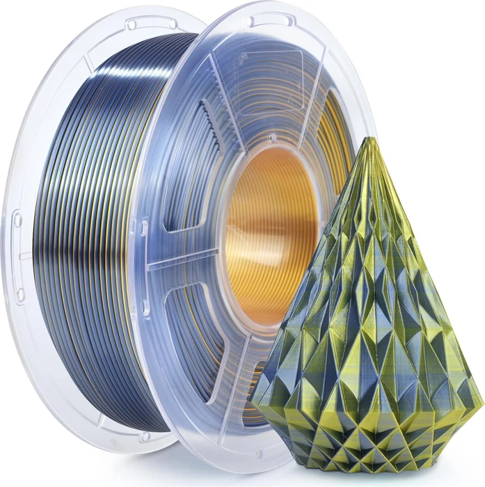 Sunlu Silk PLA+, Dual Color Filament Black Gold, Spule, 1.75mm, 1.00kg