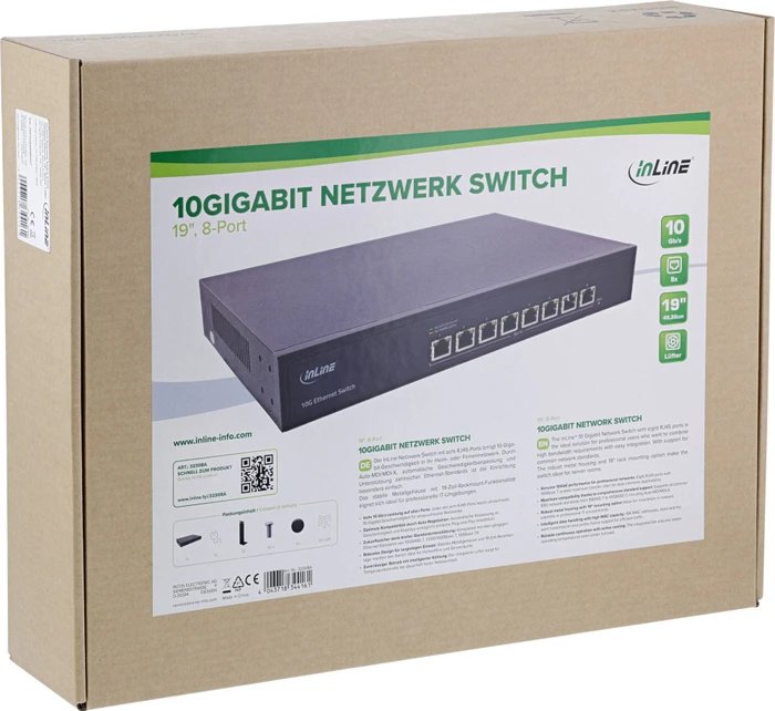 InLine Rackmount 10G Switch, 8x RJ-45