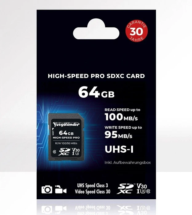 Voigtländer High-Speed PRO R100/W95 64GB, UHS-I U3, Class 10