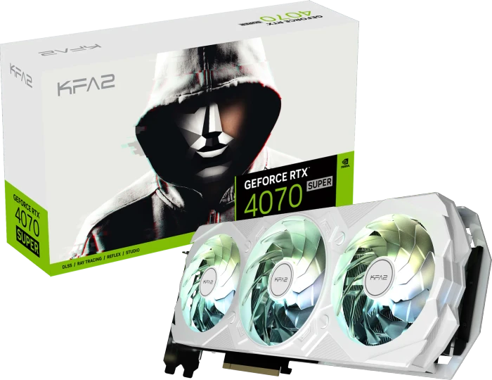 KFA2 GeForce RTX 4070 SUPER EX Gamer White (1-Click OC), 12GB GDDR6X, HDMI, 3x DP