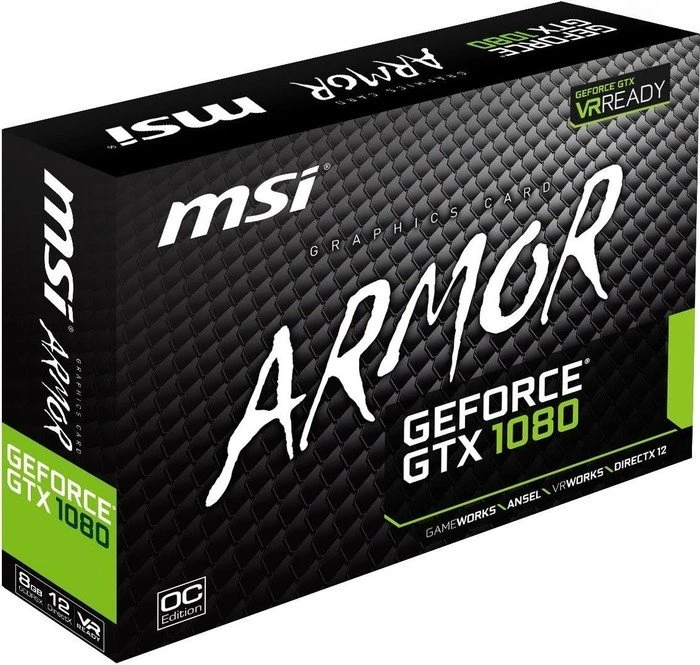 MSI GeForce GTX 1080 Armor 8G OC, 8GB GDDR5X, DVI, HDMI, 3x DP