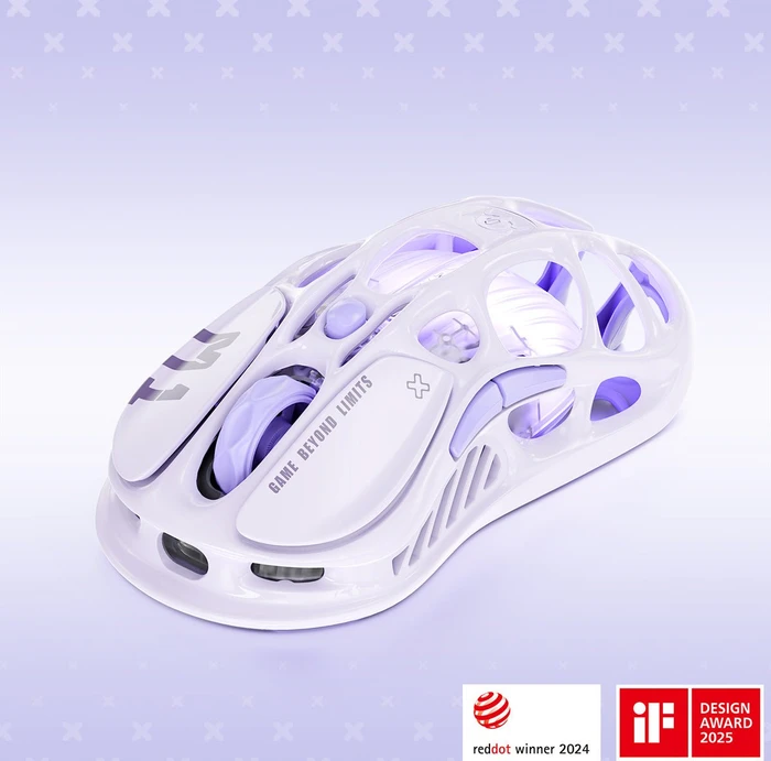 GravaStar Mercury M1 Pro Wireless Gaming Mouse, Special Edition Lavender Purple, USB/Bluetooth