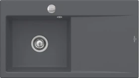 Villeroy & Boch Subway Style 50 Einbau Becken links mit Ablauffernbedienung graphite