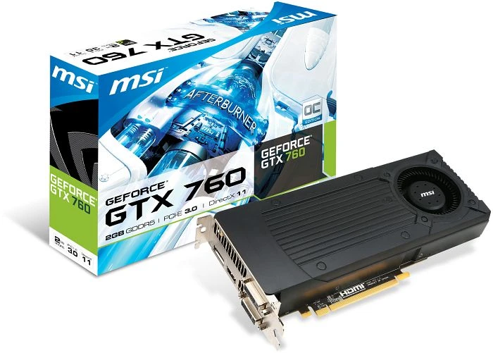 MSI GeForce GTX 760, N760-2GD5/OC, 2GB GDDR5, 2x DVI, HDMI, DP