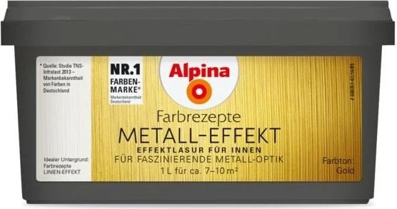 Alpina Farben Farbrezepte Innenfarbe metall-effekt gold, 1l