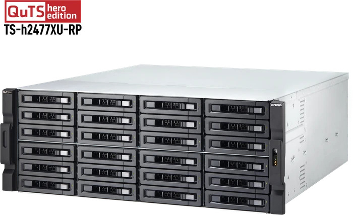 QNAP QuTS hero TS-h2477XU-RP-3700X-32G 2TB, 32GB RAM, 2x SFP+ 10Gb/s, 2x RJ-45 1000Base-T, 4HE