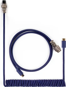 Keychron Coiled Aviator Cable, Tastaturkabel (Spiral-Textilkabel), 1.36m, blau
