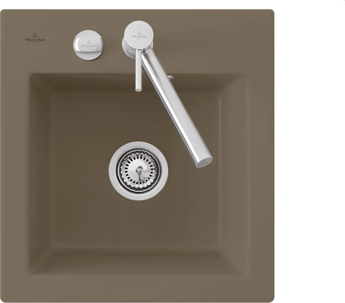 Villeroy & Boch Subway 45 XS Einbau Becken mittig mit Ablauffernbedienung timber
