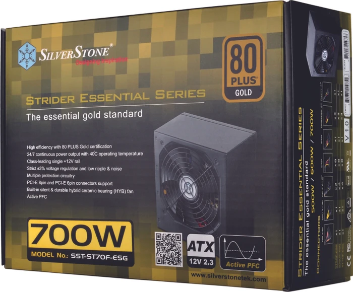 SilverStone Strider Essential Series Gold 700W, ATX 2.3