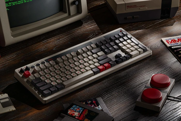 8BitDo Retro 108 Mechanical Keyboard, N Edition, grau, Kailh Box V2 WHITE, USB/Bluetooth, US