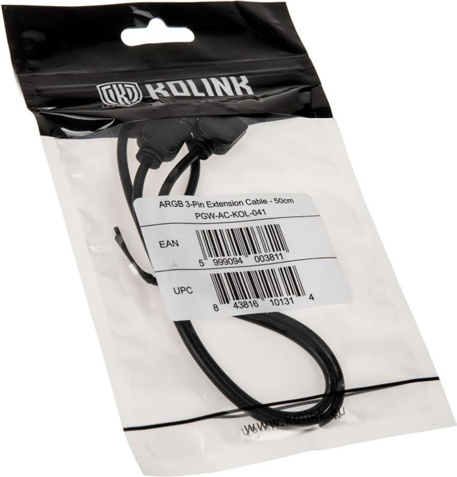 Kolink 3-Pin Verlängerungskabel, 50cm
