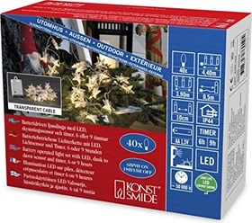 Konstsmide Dekolichterkette Acryl Sterne LED 40x warmweiß