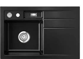 systemceram Bela 78 Einbau Becken links mit Ablauffernbedienung nero