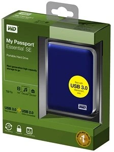 Western Digital WD My Passport Essential SE blau 1TB, USB 3.0 Micro-B