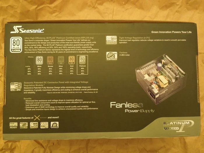 Seasonic Platinum Series Fanless 400W, ATX 2.3