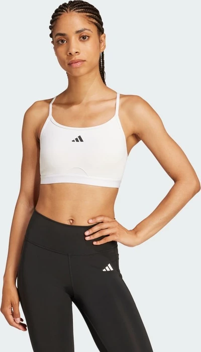 adidas Aeroreact Training 3-Streifen Sport-BH weiß (Damen)