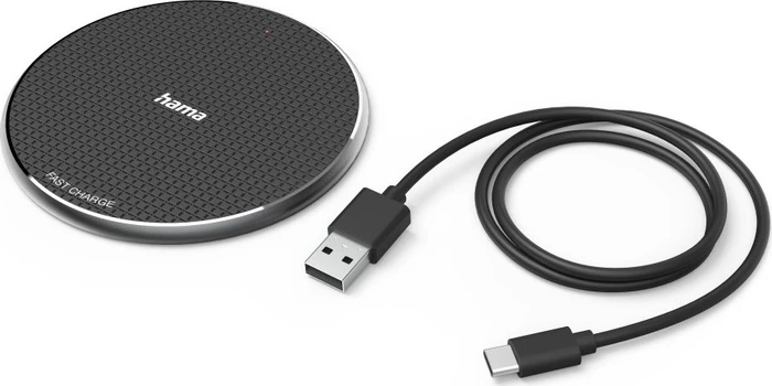 Hama Wireless Charger QI-FC10 10W kabelloses Smartphone-Ladepad schwarz