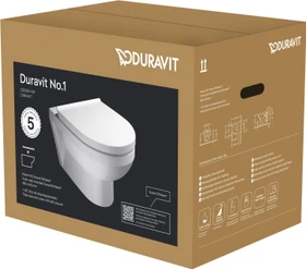 Duravit No.1 Wand-WC-Set inkl. WC-Sitz mit Absenkautomatik, weiß