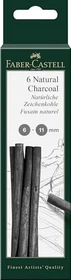 Faber-Castell natürliche Zeichenkohle 6-11mm, schwarz, 6er-Pack