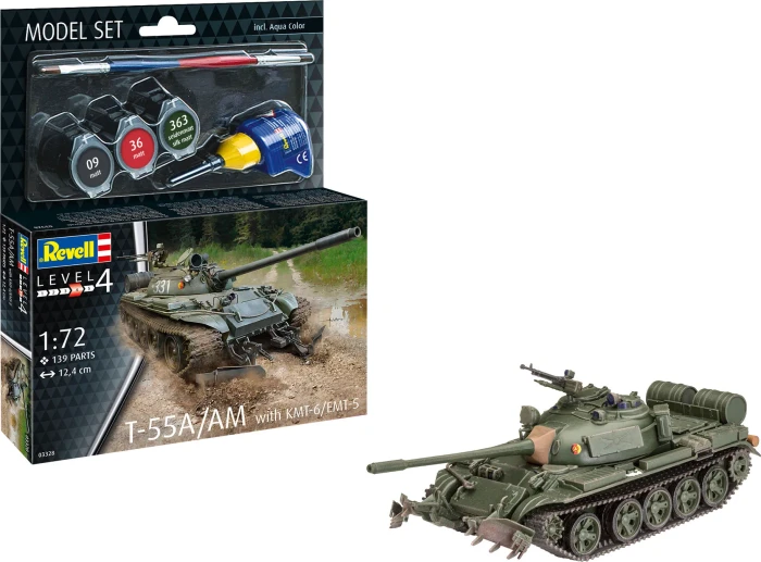 Revell Model Set T-55A-AM with KMT-6-EMT-5 Mine Plough
