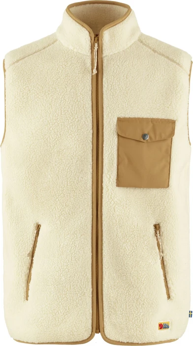 Fjällräven Vardag Pile Fleece Weste chalk white/buckwheat brown (Herren)