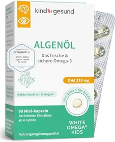 White Omega Kids Algenöl Weichkapseln, 90 Stück