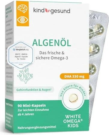 White Omega Kids Algenöl Weichkapseln, 90 Stück