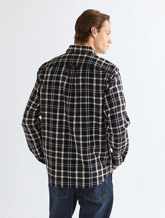 Wrangler Regular 1 Pocket Hemd langarm dark indigo (Herren)