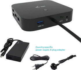i-tec USB-C HDMI DP Docking Station, inkl. 77W Netzteil, USB PD 65W, USB-C 3.1 [Stecker]