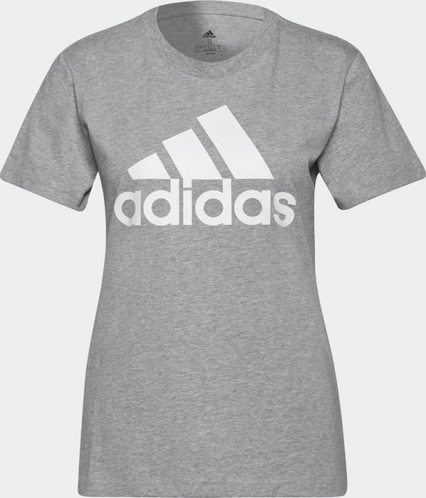 adidas Loungewear Essentials Logo T-Shirt kurzarm medium grey heather/white (Damen)