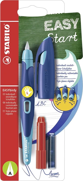 STABILO EASYbirdy blau/azur, linke Hand, Anfänger, Blister