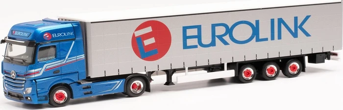 Herpa Mercedes-Benz Actros GigaSpace Gardinenplanen-Sattelzug Eurolink